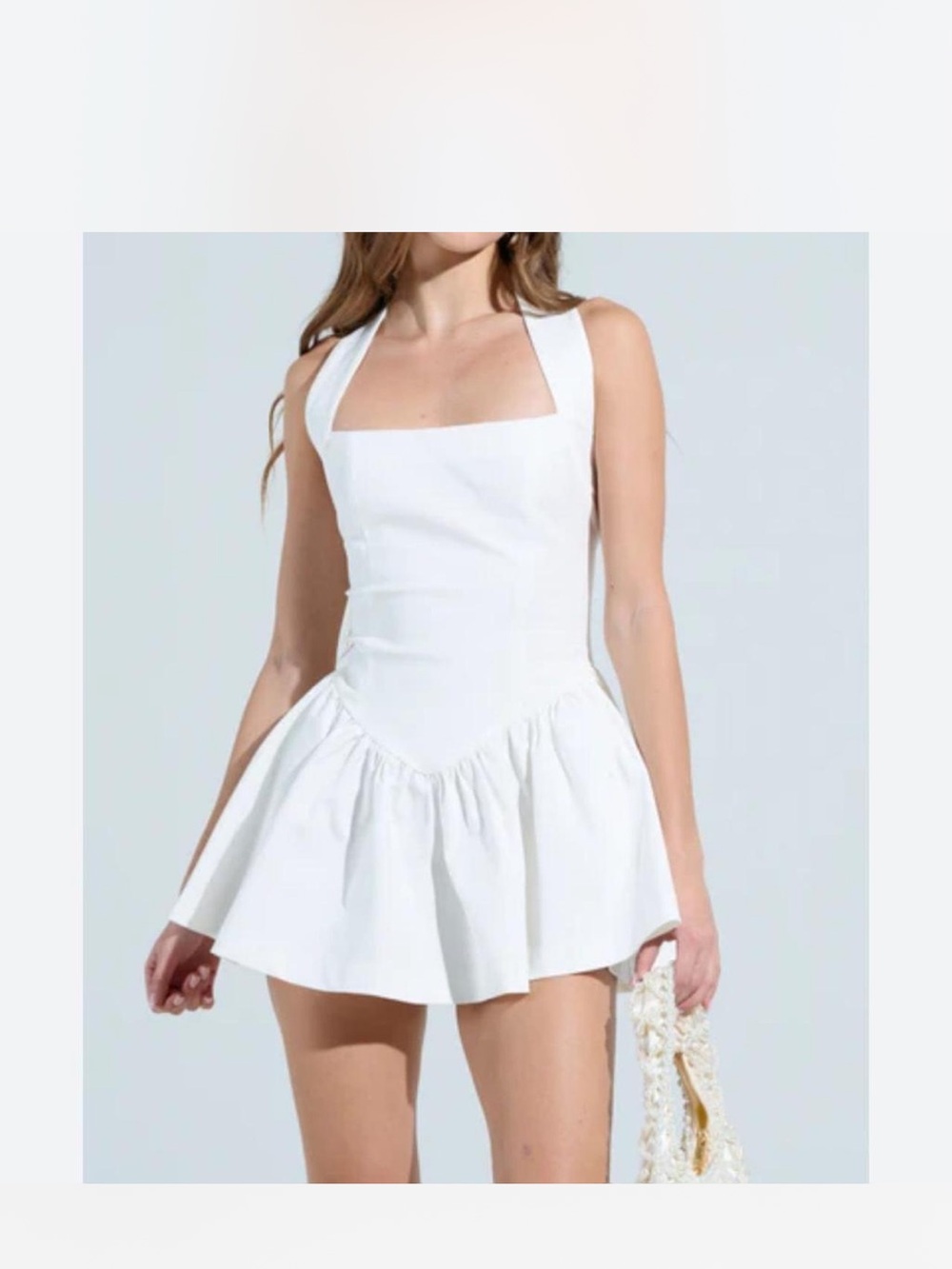 Ardene Cream Square Neck Mini Dress